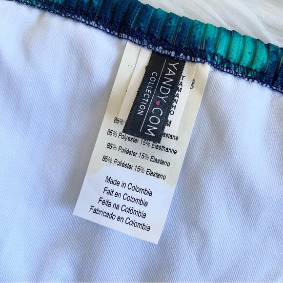 Yandy Two Piece Teal & Blue Tie Dye Bikini Set Adjustable Medium NEW WITH TAGS - Picture 11 of 14